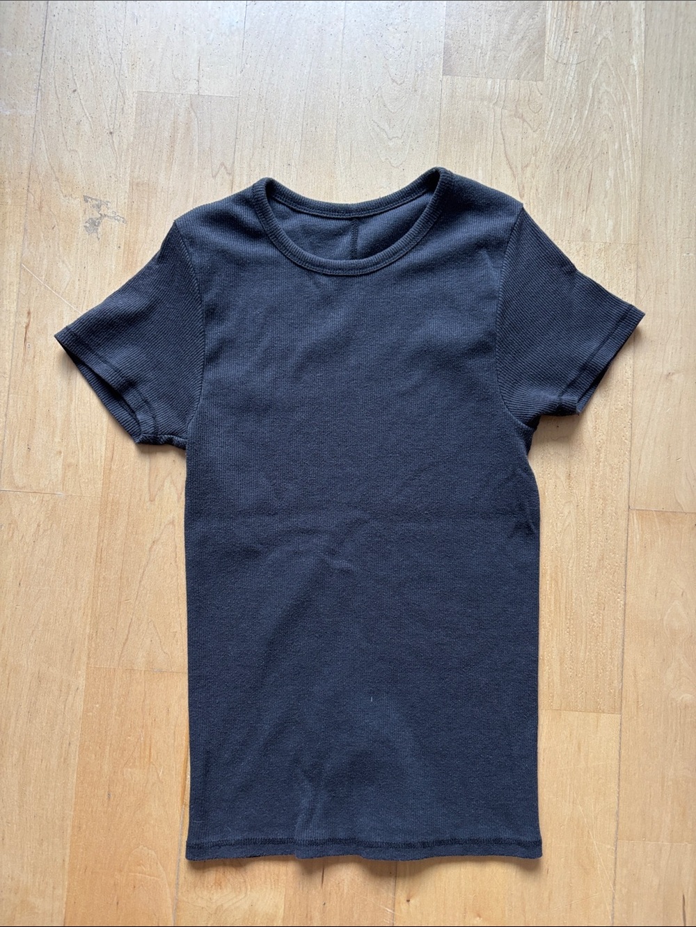 Urban Outfitters Black Short Sleeve Ribbed Tee